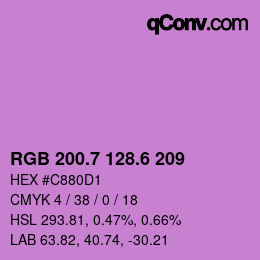 カラーコード: RGB 200.7 128.6 209 | qconv.com