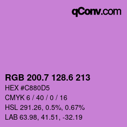 カラーコード: RGB 200.7 128.6 213 | qconv.com