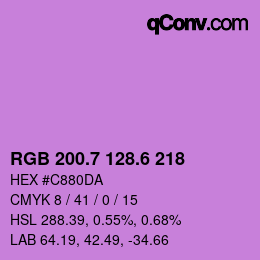 カラーコード: RGB 200.7 128.6 218 | qconv.com