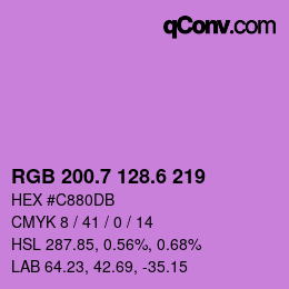カラーコード: RGB 200.7 128.6 219 | qconv.com