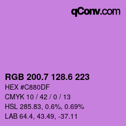 カラーコード: RGB 200.7 128.6 223 | qconv.com
