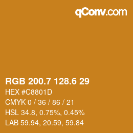 カラーコード: RGB 200.7 128.6 29 | qconv.com