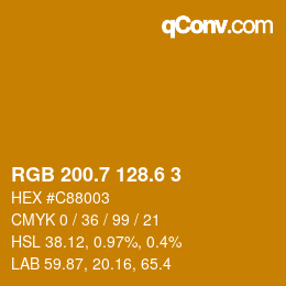 カラーコード: RGB 200.7 128.6 3 | qconv.com