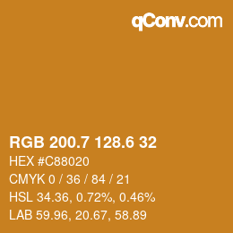 カラーコード: RGB 200.7 128.6 32 | qconv.com