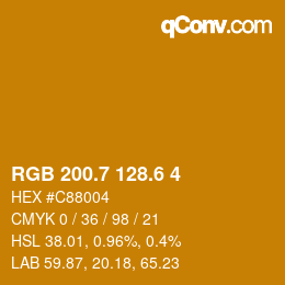 カラーコード: RGB 200.7 128.6 4 | qconv.com