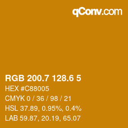 カラーコード: RGB 200.7 128.6 5 | qconv.com