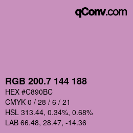 カラーコード: RGB 200.7 144 188 | qconv.com