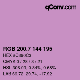 カラーコード: RGB 200.7 144 195 | qconv.com