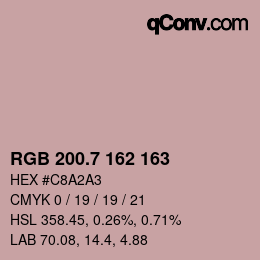 カラーコード: RGB 200.7 162 163 | qconv.com