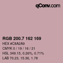 カラーコード: RGB 200.7 162 169 | qconv.com