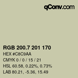 カラーコード: RGB 200.7 201 170 | qconv.com