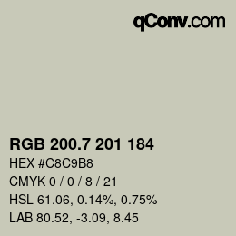 カラーコード: RGB 200.7 201 184 | qconv.com