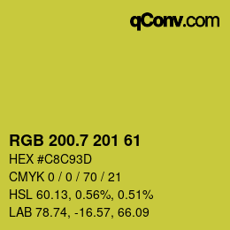 カラーコード: RGB 200.7 201 61 | qconv.com