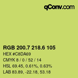 カラーコード: RGB 200.7 218.6 105 | qconv.com