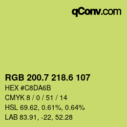カラーコード: RGB 200.7 218.6 107 | qconv.com