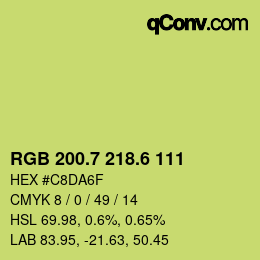 カラーコード: RGB 200.7 218.6 111 | qconv.com