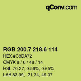 カラーコード: RGB 200.7 218.6 114 | qconv.com