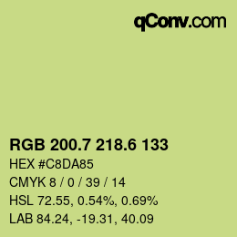 カラーコード: RGB 200.7 218.6 133 | qconv.com