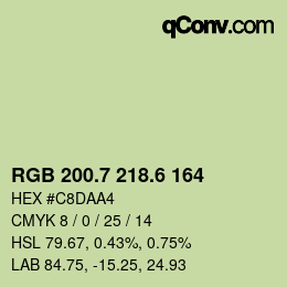 カラーコード: RGB 200.7 218.6 164 | qconv.com