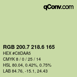 カラーコード: RGB 200.7 218.6 165 | qconv.com
