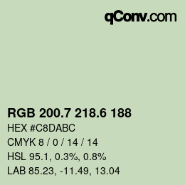 カラーコード: RGB 200.7 218.6 188 | qconv.com