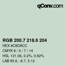 カラーコード: RGB 200.7 218.6 204 | qconv.com