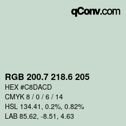 カラーコード: RGB 200.7 218.6 205 | qconv.com
