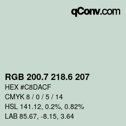 カラーコード: RGB 200.7 218.6 207 | qconv.com