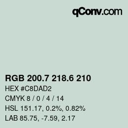 カラーコード: RGB 200.7 218.6 210 | qconv.com