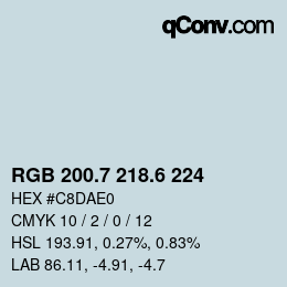 カラーコード: RGB 200.7 218.6 224 | qconv.com