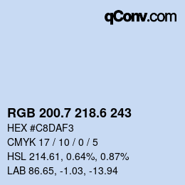 カラーコード: RGB 200.7 218.6 243 | qconv.com