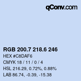 カラーコード: RGB 200.7 218.6 246 | qconv.com