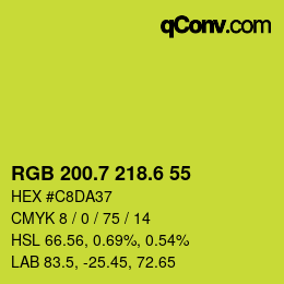 カラーコード: RGB 200.7 218.6 55 | qconv.com