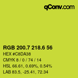 カラーコード: RGB 200.7 218.6 56 | qconv.com