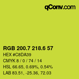 カラーコード: RGB 200.7 218.6 57 | qconv.com