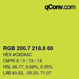 カラーコード: RGB 200.7 218.6 60 | qconv.com