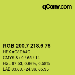 カラーコード: RGB 200.7 218.6 76 | qconv.com