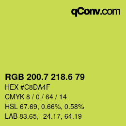 カラーコード: RGB 200.7 218.6 79 | qconv.com