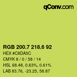 カラーコード: RGB 200.7 218.6 92 | qconv.com