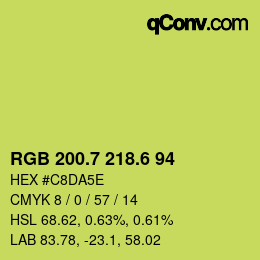 カラーコード: RGB 200.7 218.6 94 | qconv.com