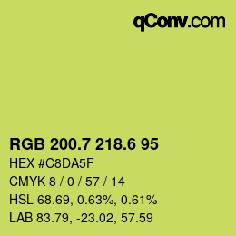 カラーコード: RGB 200.7 218.6 95 | qconv.com