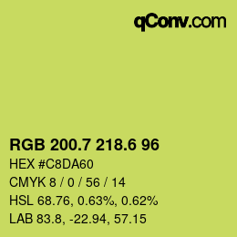 カラーコード: RGB 200.7 218.6 96 | qconv.com