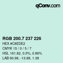 カラーコード: RGB 200.7 237 226 | qconv.com
