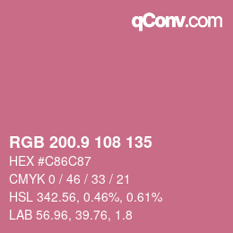 カラーコード: RGB 200.9 108 135 | qconv.com