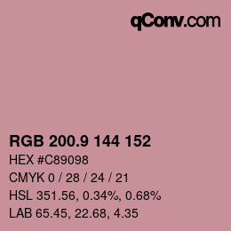 Color code: RGB 200.9 144 152 | qconv.com