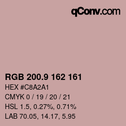 Color code: RGB 200.9 162 161 | qconv.com