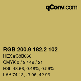Color code: RGB 200.9 182.2 102 | qconv.com
