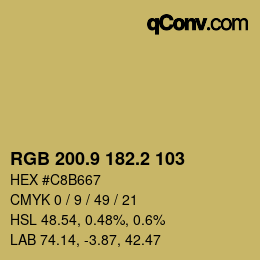 Color code: RGB 200.9 182.2 103 | qconv.com