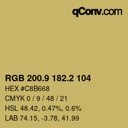 Color code: RGB 200.9 182.2 104 | qconv.com