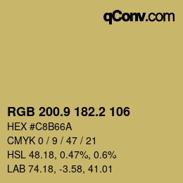 Color code: RGB 200.9 182.2 106 | qconv.com
